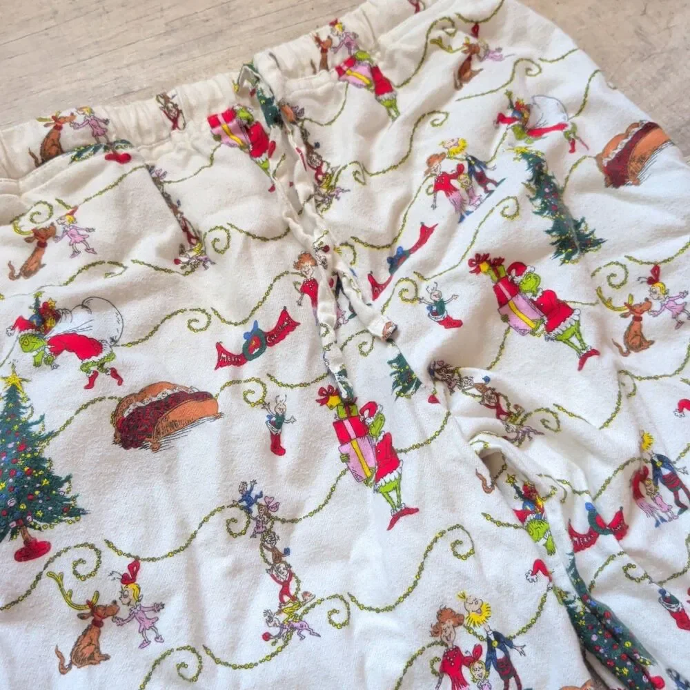 Hanna Andersson The Grinch Organic Cotton Adult Pajama Pants Christmas Holiday S